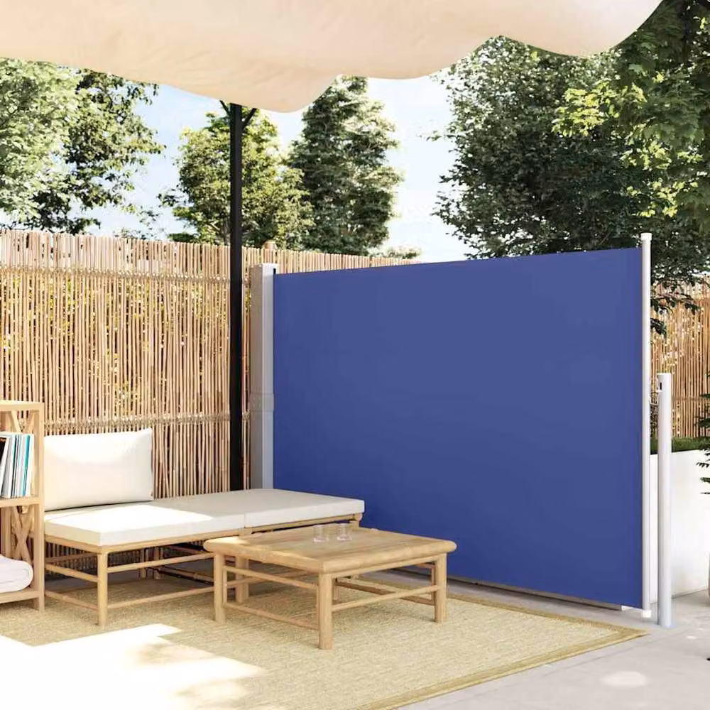 Berkfield Home Retractable Single Side Awning in Blue, W: 300 cm, H: 140 cm – 1