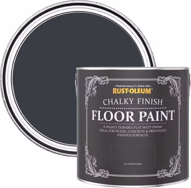 Rust-Oleum Matt Chalky Floor Paint in Anthracite Grey, 0.75 l