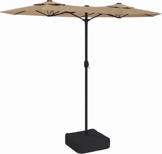 Berkfield Home Double-Head Cantilever Parasol in Beige, W/D/H: 316 x 240 x 240 cm