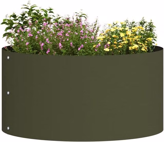 Berkfield Home Metal Planter Tub in Olive Green – 1