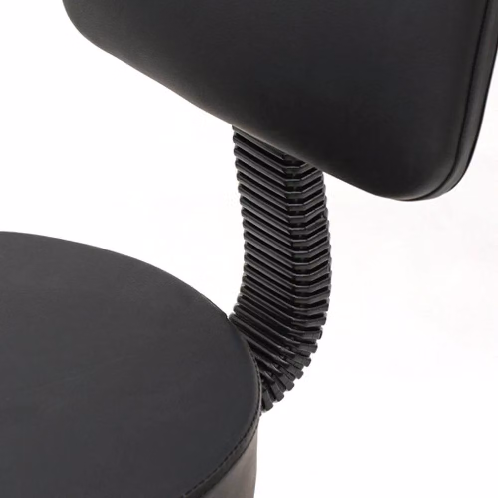 EONLION Black Rotating Adjustable Stool with Backrest and Castors – 5