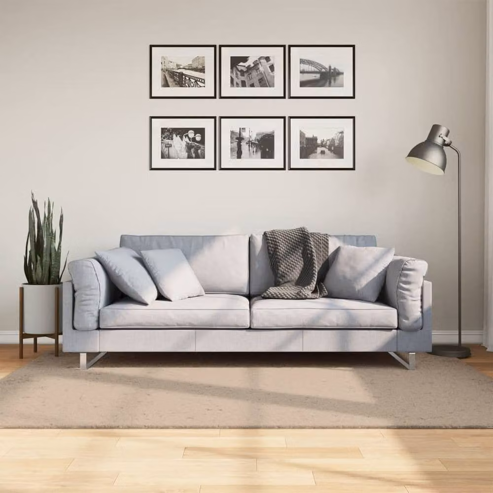 Berkfield Home HUARTE Short Pile Washable Soft Rug in Sand, W/D/H: 140 x 200 cm – 1