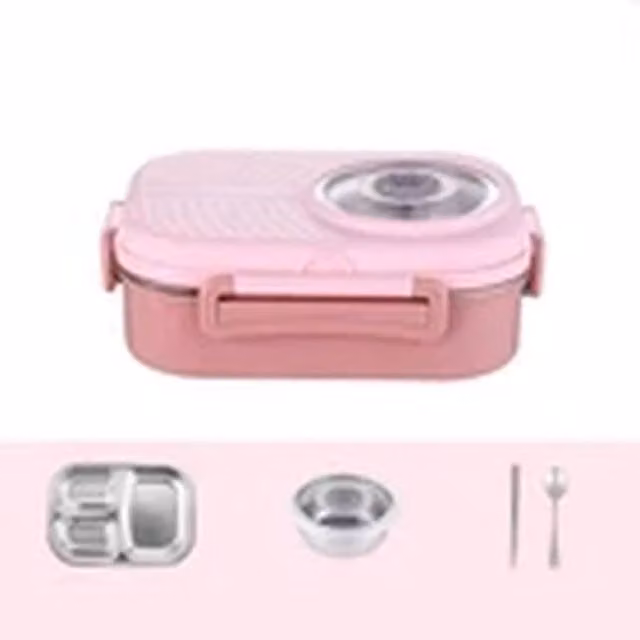 Havendro Pink Thermal Lunch Box, 1000ml Stainless Steel Insulated and Leak-Proof Container with Cutlery – 1