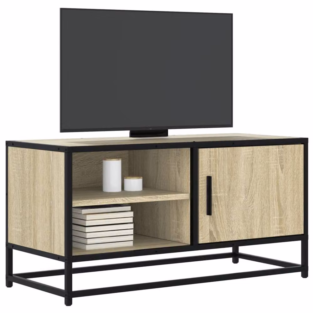 Berkfield Home Industrial TV Cabinet in Sonoma Oak, W/D/H: 80 x 40 x 40 cm – 2