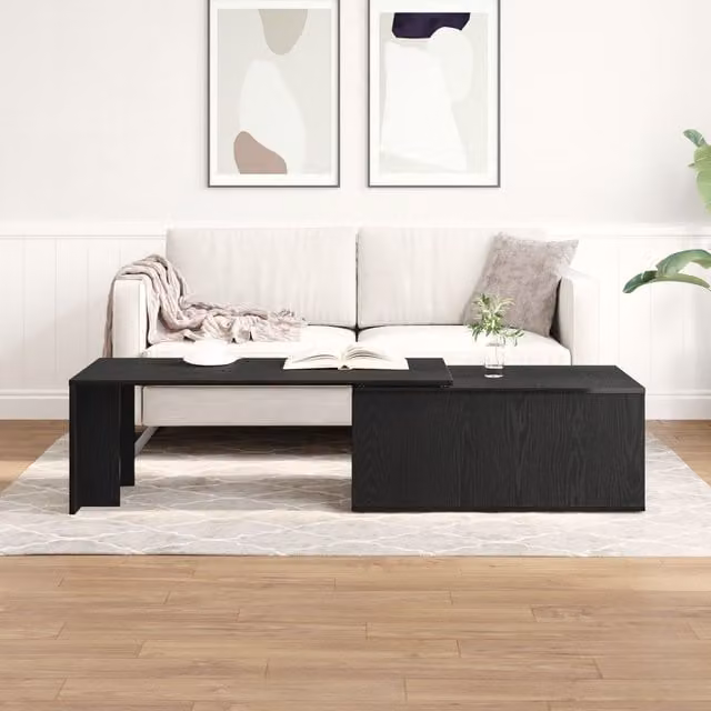 Berkfield Home Black Oak Coffee Table, W/D/H: 150 x 50 x 35 cm – 1