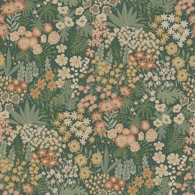 Holden Décor Everbloom Floral Textured Botanical Wallpaper in Green