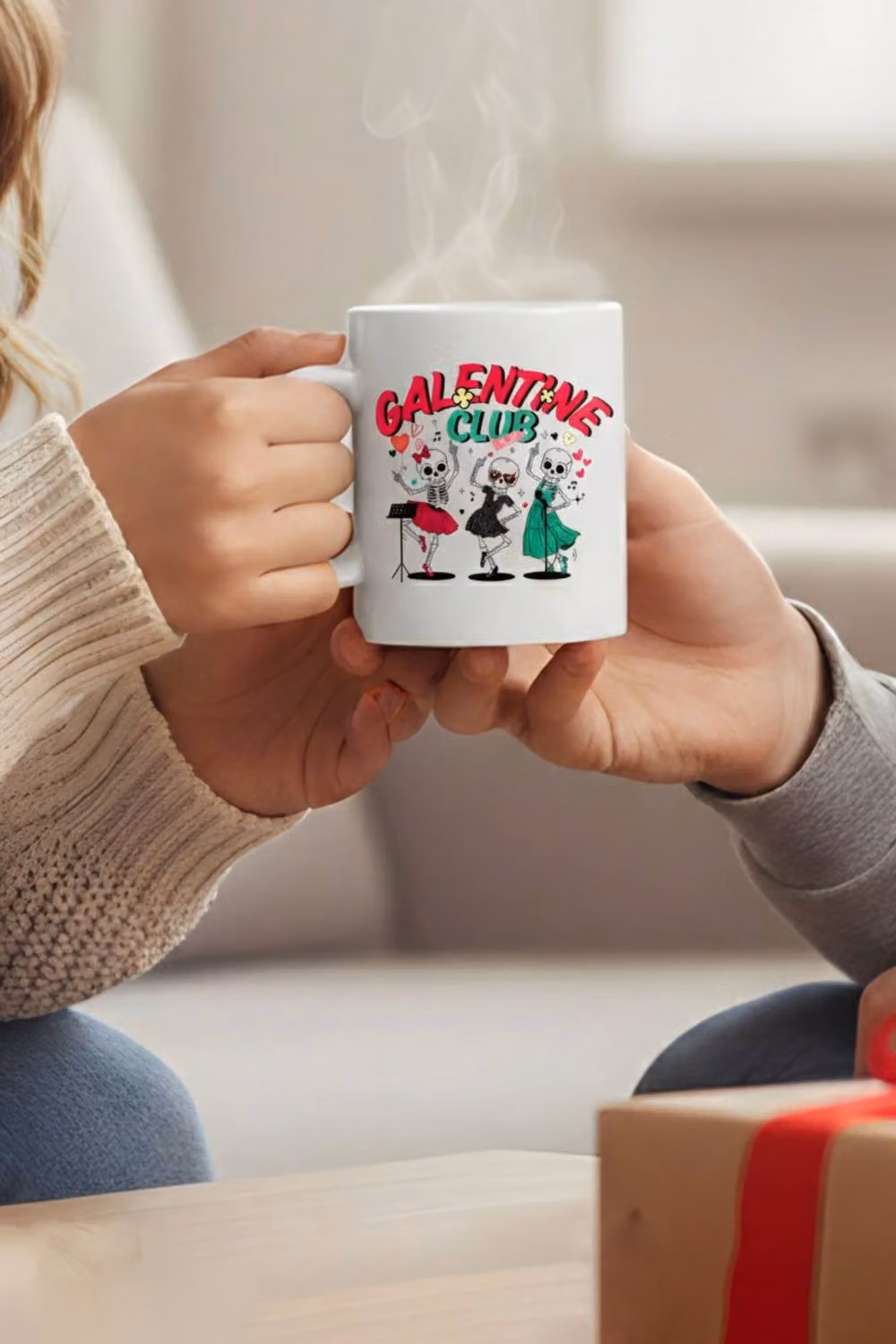 Dyzi Galentine Club Printed Ceramic Mug in White – 2