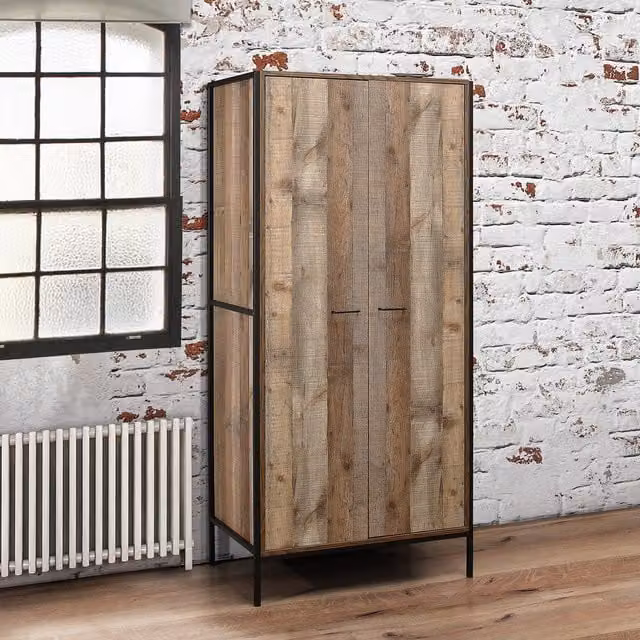 Birlea Urban 2 Door Wardrobe in Rustic Brown