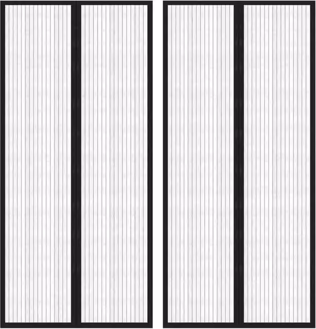 Berkfield Home Insect Door Curtains with Magnetic Blocks, Black, 2 Pack, W/H: 90 x 210 cm