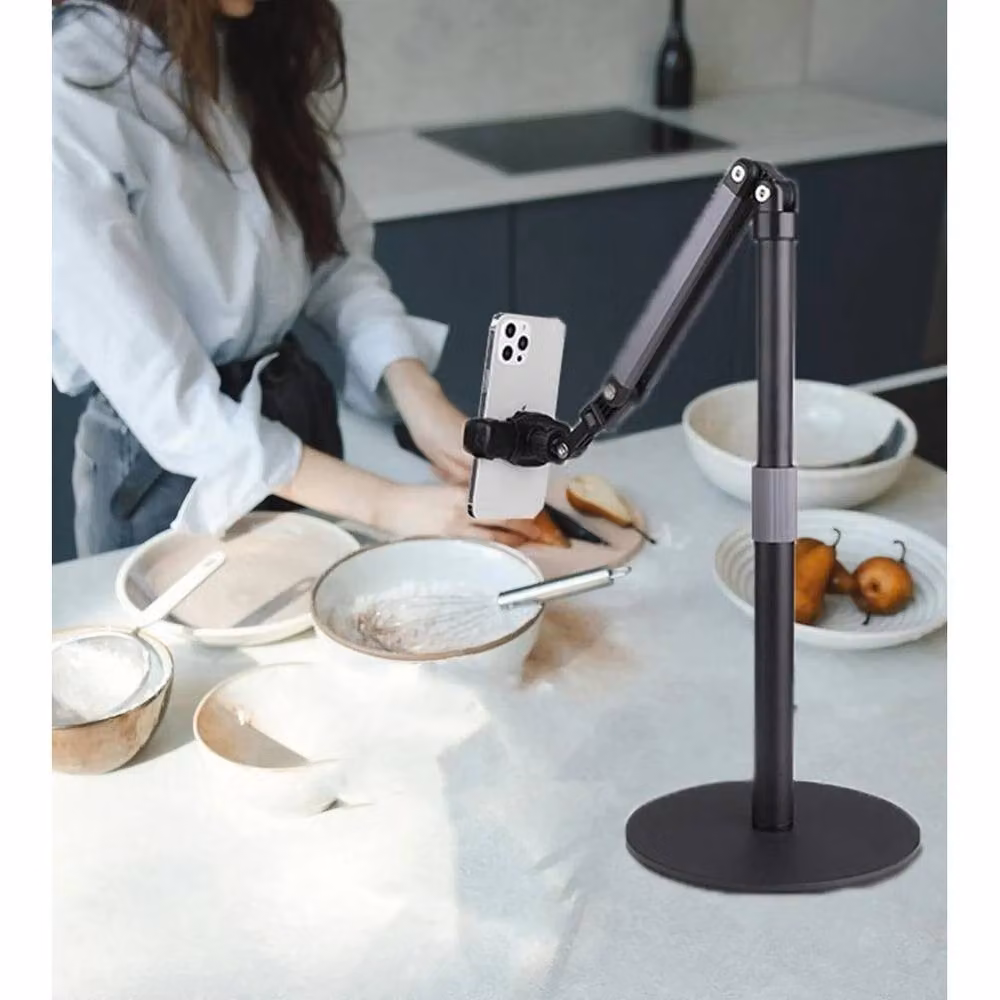 FLAVORA Universal Overhead Table Mobile Phone Stand in Black – 3