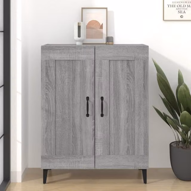 Berkfield Home Grey Sonoma Sideboard in Engineered Wood W/D/H: 69.5 x 34 x 90 cm