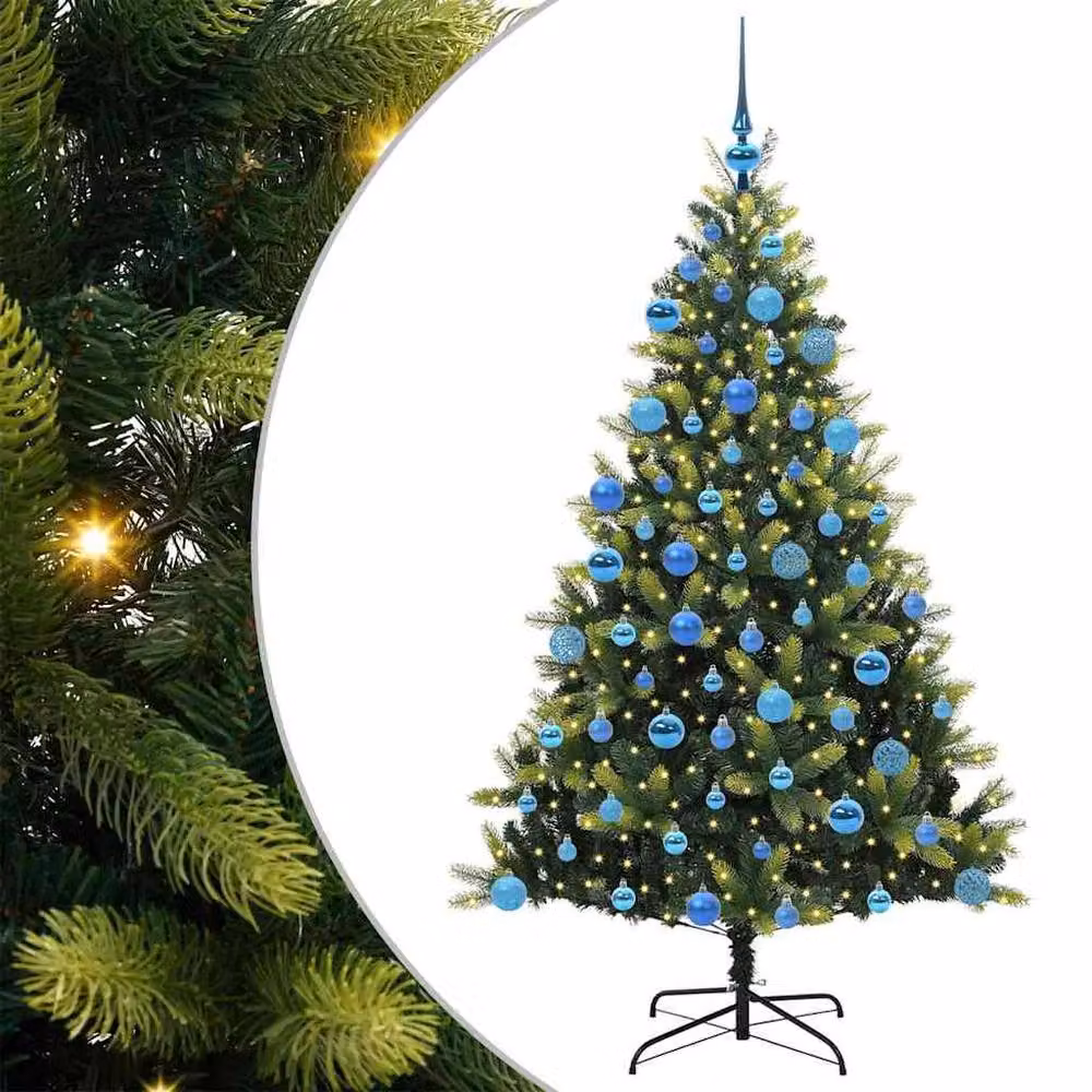 Berkfield Home Realistic Artificial Hinged Christmas Tree with 300 LEDs, Green, Height: 180 cm – 3