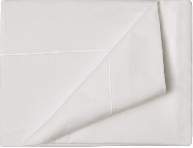 Belledorm Egyptian Cotton 400 Thread Count Mako Satin Flat Sheet in White or Beige, W/D/H: 90 x 200 cm
