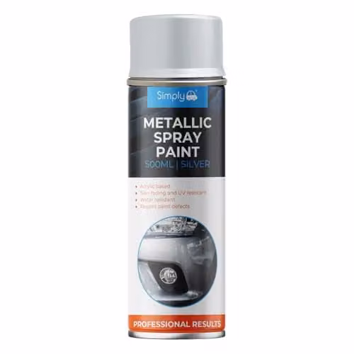 Simply Brands Metallic Silver Acrylic Spray Paint, 500ml, Quick Drying and Weatherproof