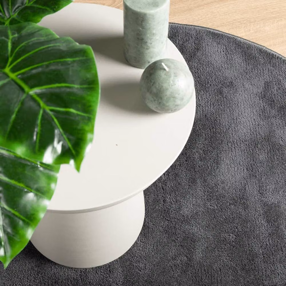 Berkfield Home Oviedo Round Short Pile Rug in Anthracite Grey, Diameter: 200 cm – 3