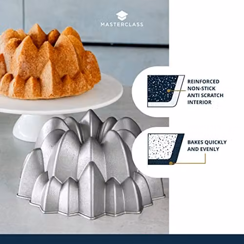 MasterClass Non-Stick Cast Aluminium Round Cake Tin, Grey, Diameter: 24 cm – 3