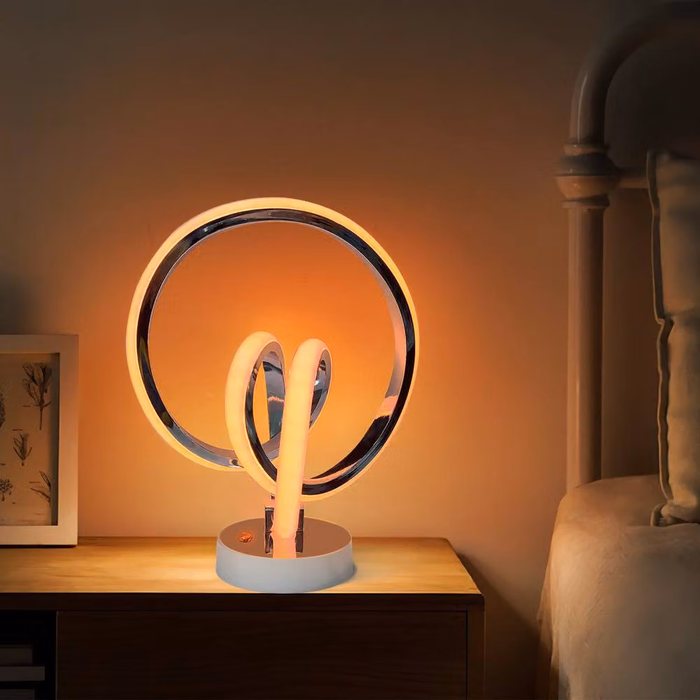Garwarm RGB LED Heart Novelty Table Lamp in Silver with Remote Control and Dimming Function, Height: 26.5 cm – 4