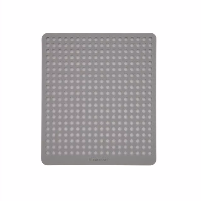 KitchenAid Grey Rectangular Silicone Sink Mat W: 34.0 cm, D: 29.5 cm