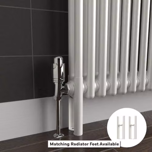 Lux Heat White Horizontal 2 Column Traditional Steel Radiator, H: 50 cm, W: 119 cm – 3