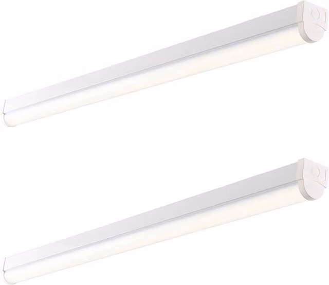 Loops 2 Pack 5ft High Lumen Emergency LED Batten Light, 65.5W, Cool White, Gloss White – 1