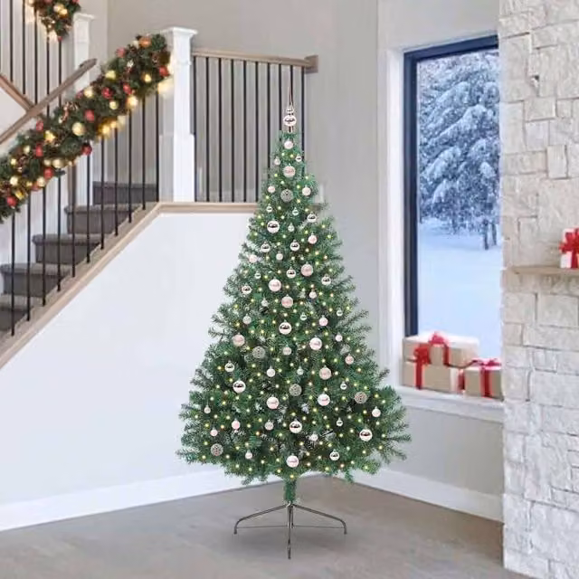 Berkfield Home Pre-lit Artificial Christmas Tree in Green, Height: 240 cm – 1