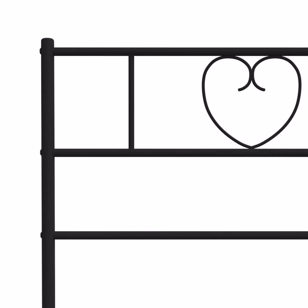 Berkfield Home Metal Bed Frame with Headboard in Black, W/D/H: 90 x 190 cm – 4