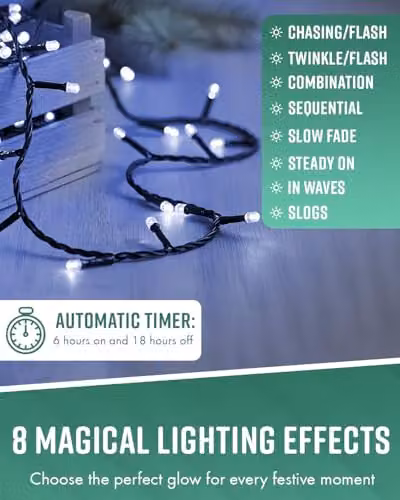 Globrite 100 LED Blue and White Fairy String Lights for Indoor and Outdoor Decoration – 3