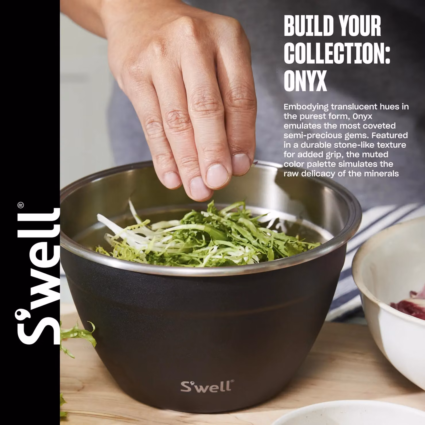 S'well Onyx Salad Bowl Kit in Black, 1.9 l – 6