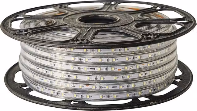 ValueLights 100W Warm White LED Rope Light, 25m, IP65 Waterproof, Cuttable, Transparent