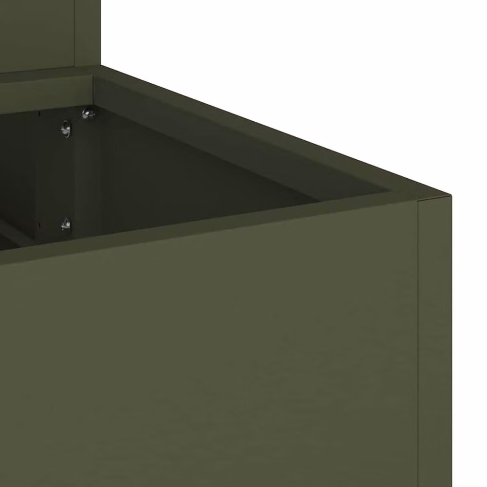 Berkfield Home 3-Tier Steel Garden Planter in Green, W/D/H: 90 x 90 x 35 cm – 5