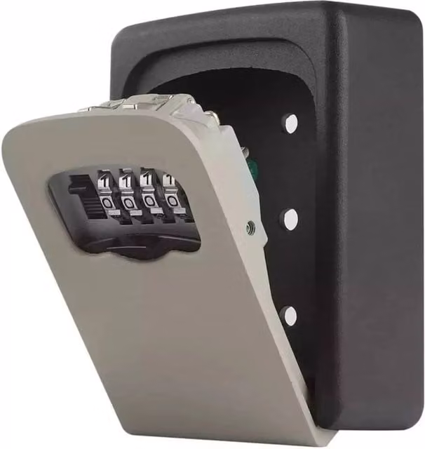 Nordara Wall Mounted High Security 4 Digit Combination Key Safe Box in Black