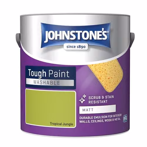 Johnstone's Washable Matt Wall and Ceiling Paint in Tropical Jungle Green, 2.5L – 1