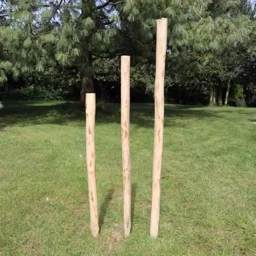 Tulipy Round Brown Wood Rustic Chestnut Fence Posts for Hazel Hurdles, Height: 240 cm – 1