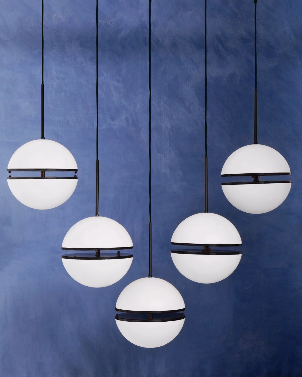 Fifty Five South Modern Sphere LED Pendant Light in Black and Gold/Brass – 2