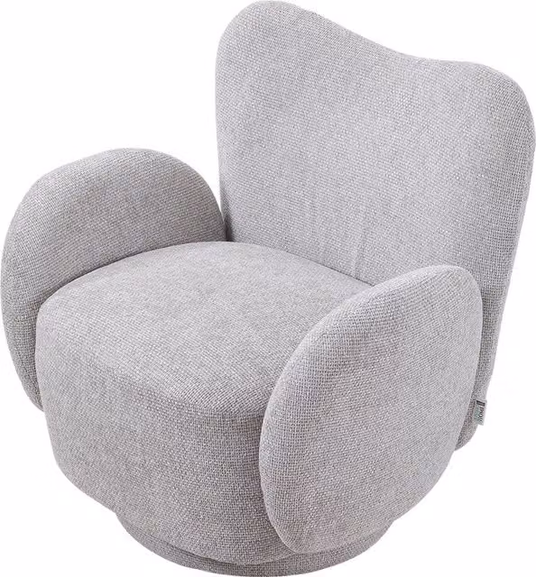 Livingandhome Grey Chenille Upholstered 360 Degree Swivel Tub Chair with Armrests