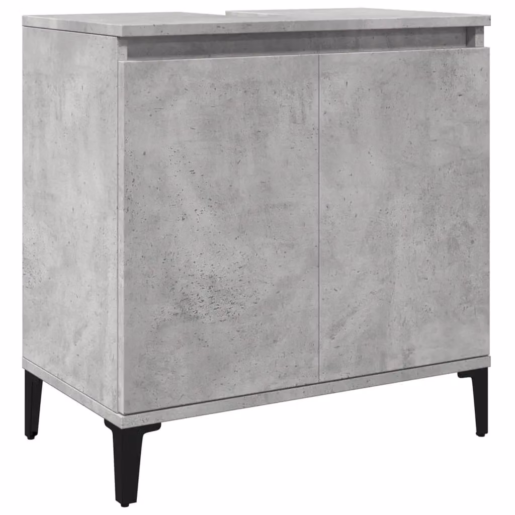 Berkfield Home Freestanding Bathroom Sink Cabinet in Grey, W: 58 cm, D: 33 cm, H: 60 cm – 2