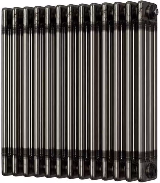 UK Radiators Alpha Raw Metal 4 Column Horizontal Traditional Cast-Iron Style Radiator, Silver, W: 592 mm, H: 600 mm – 1