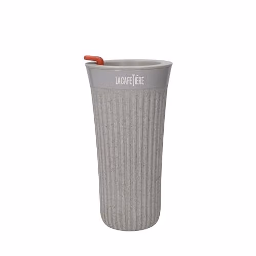 La Cafetière The Beanie Reusable Insulated Travel Coffee Cup, Grey and Transparent, 45 ml