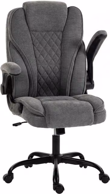 Rolipo Ergonomic Grey Fabric Office Chair with Armrests – 1