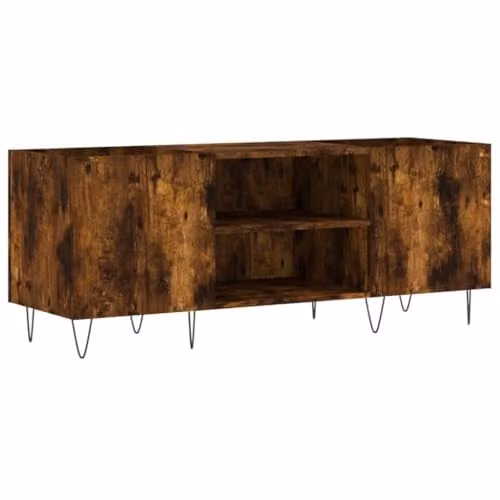 vidaXL Record Cabinet in Smoked Oak, W/D/H: 121 x 48 x 48 cm – 1