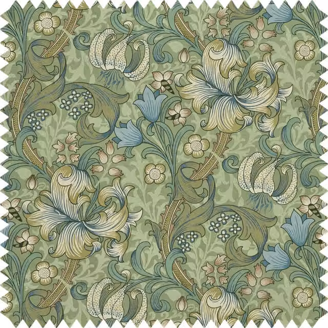 House of Hackney Golden Lily Organic Cotton Linen in Green