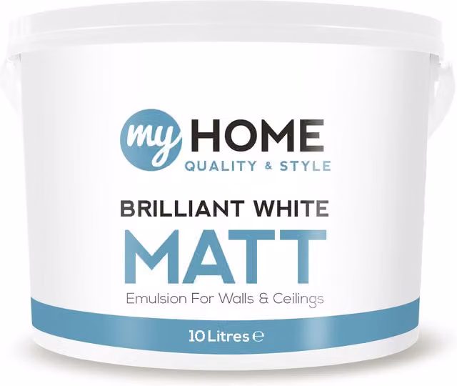 My Home Matt Emulsion Paint, Brilliant White, 10 l