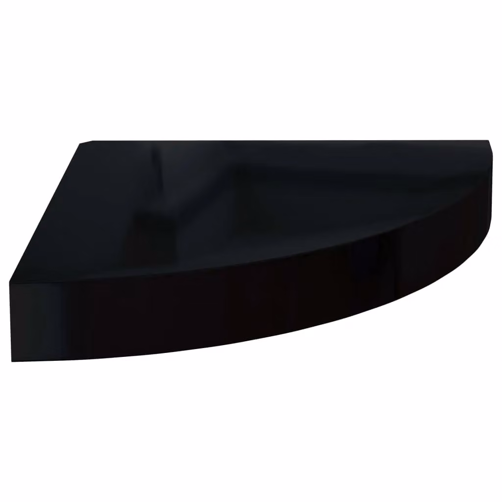 Berkfield Home Floating Corner Shelf in High Gloss Black, W/D/H: 25 x 25 x 3.8 cm – 2