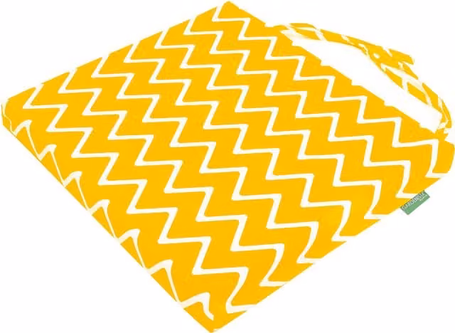 Gardenista Yellow Chevron Printed Outdoor Garden Chair Cushion with Removable Washable Cover
