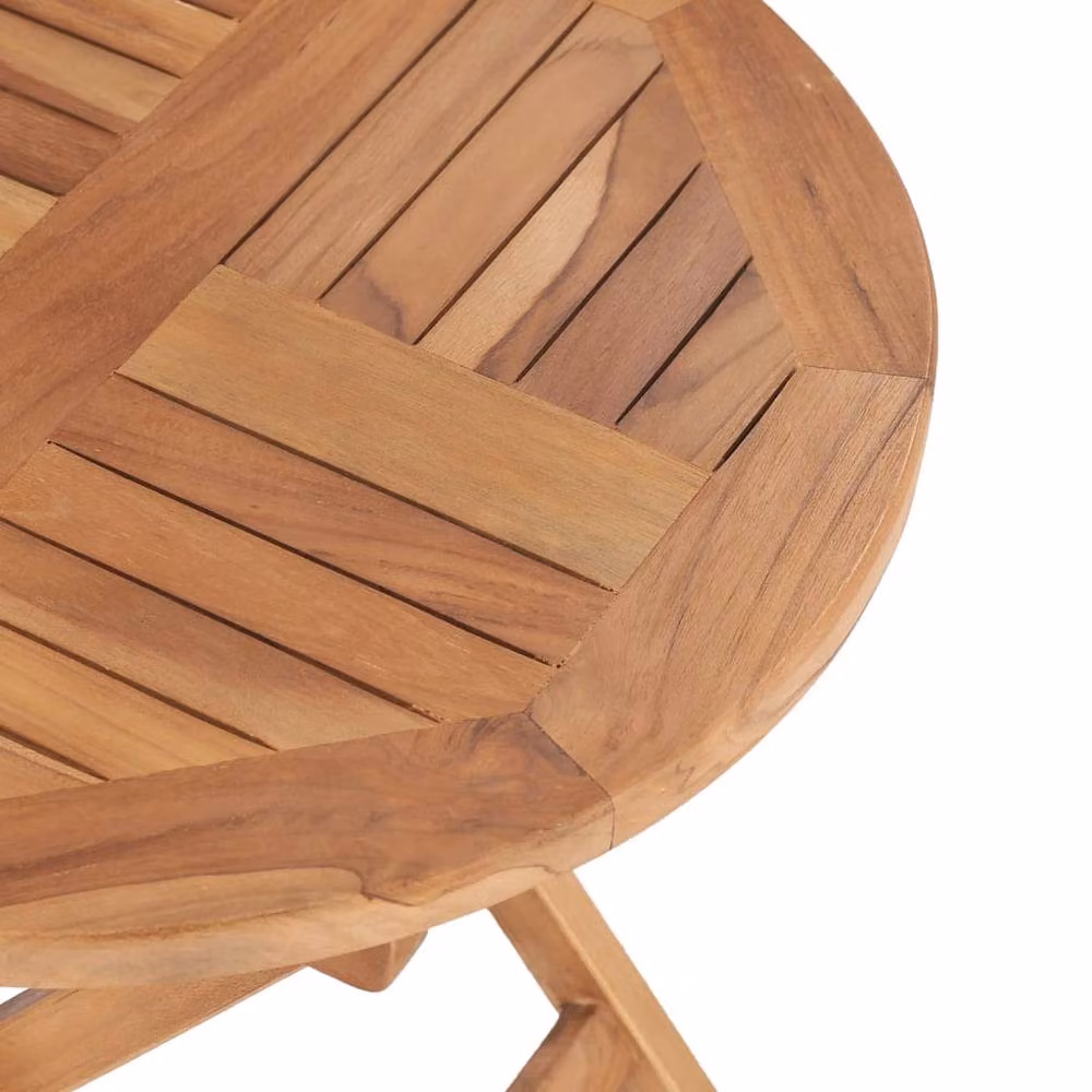 Berkfield Home Durable Folding Garden Table in Brown Solid Teak Wood W/D/H: 45 x 45 x 45 cm – 3