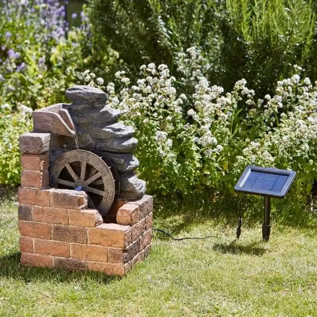 Heywood Water Mill Solar Cascade Feature in Grey and Brown