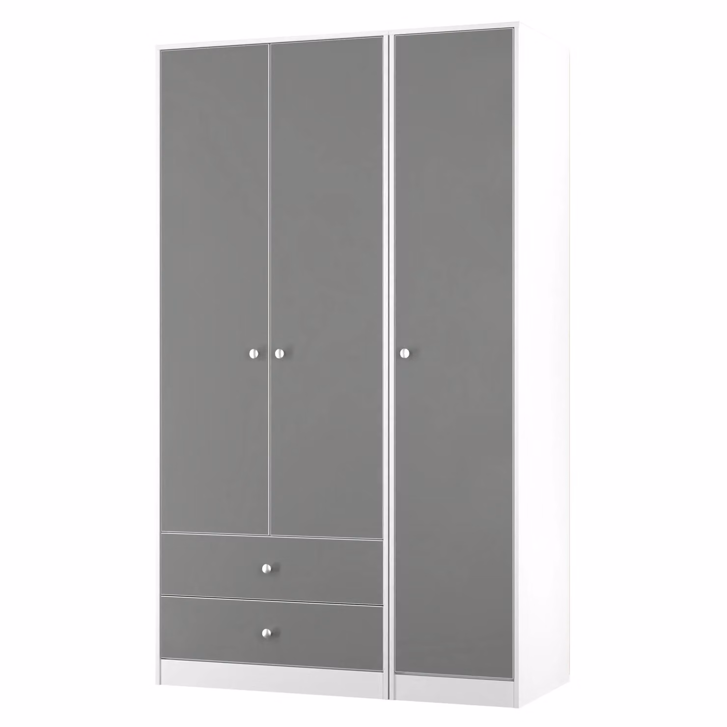 2 U Stowe Triple Wardrobe with 2 Drawers in Mid Grey, Ready Assembled – 2