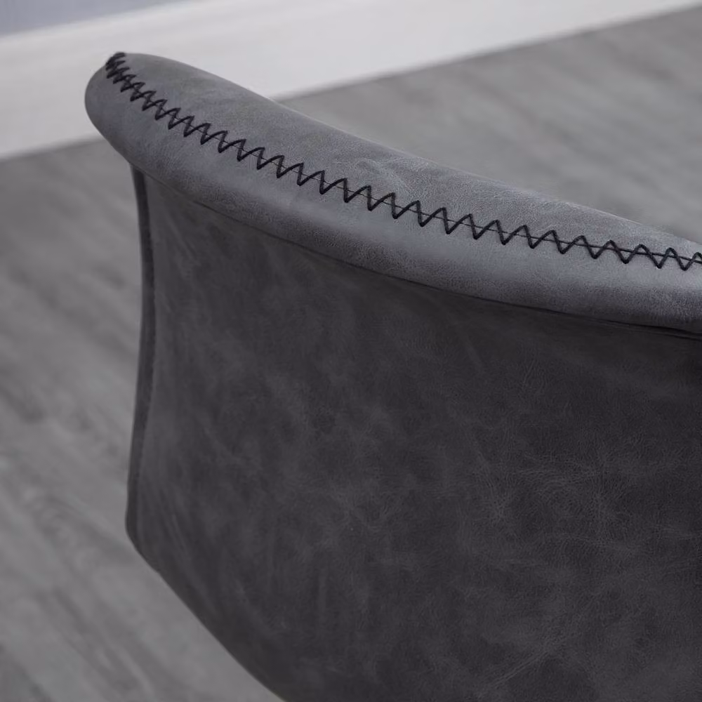 ERGOVEXA Classic PU Leather Bar Stools, Set of 2, Grey – 8