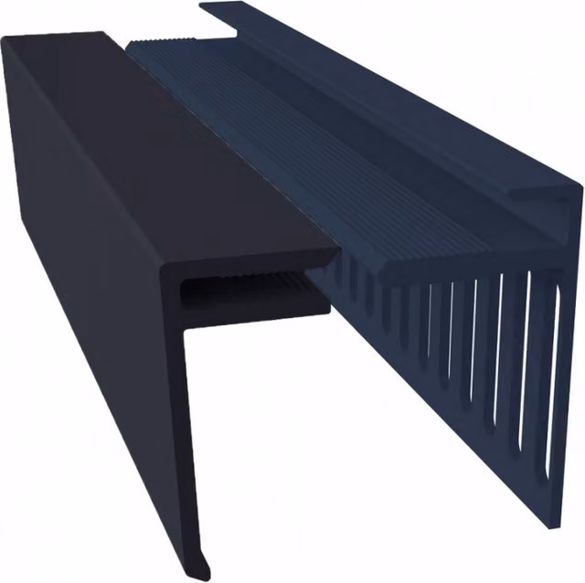 Freefoam PVC Weatherboard Cladding Vented Top Edge Closer Trim, 25mm, Slate Grey