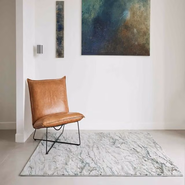 The Rug Shop UK Modern Abstract Silver Machine Woven Area Rug, W: 160 cm, L: 230 cm